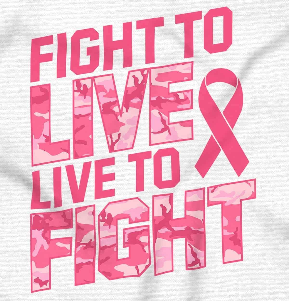 image:imageFight to Live Breast Cancer Womens Graphic T Shirt TeesWhite