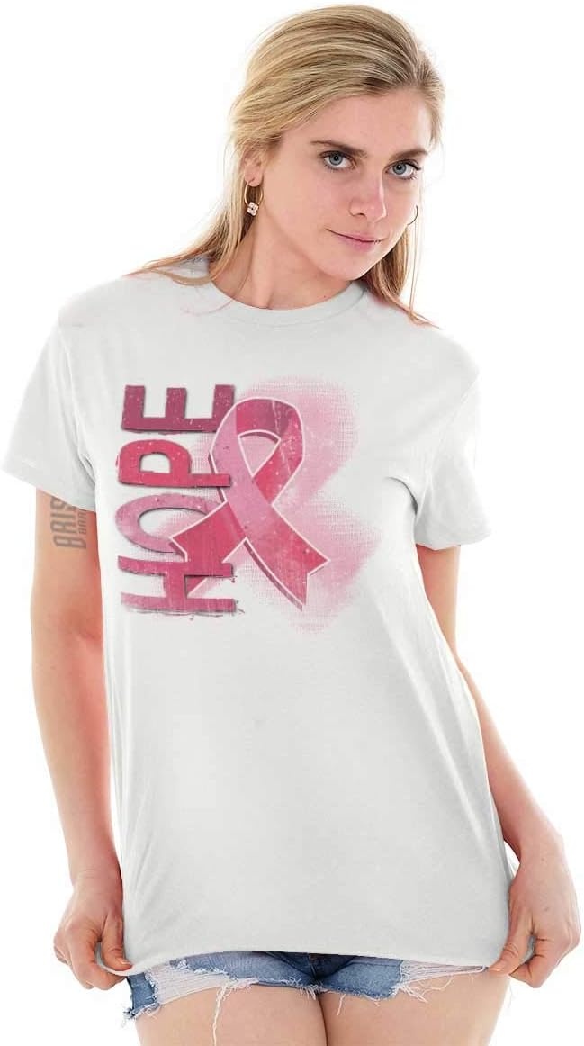image:imageHope Breast Cancer Awareness Warrior Womens Graphic T Shirt TeesWhite