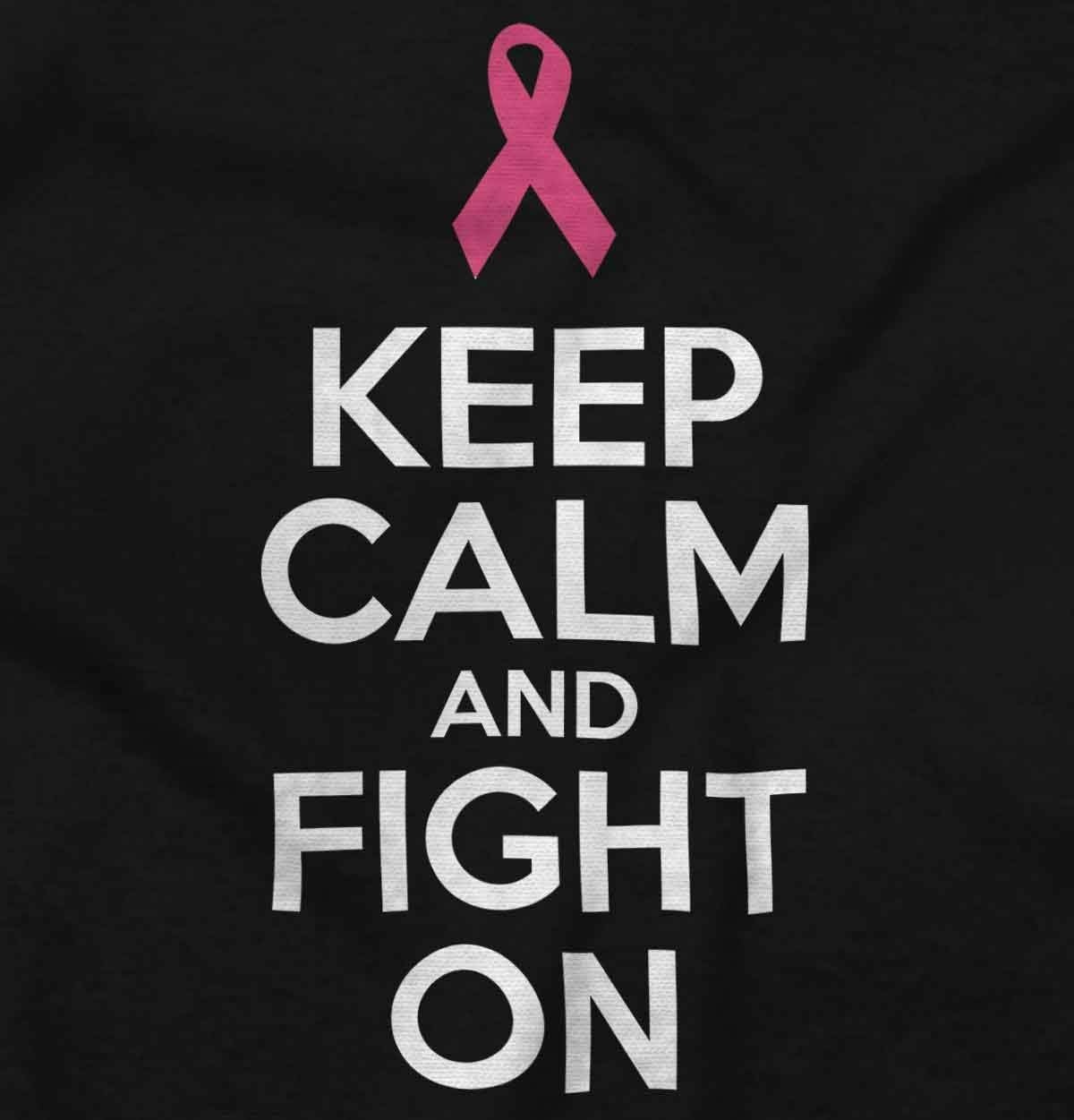 image:imageKeep Calm and Fight On Breast Cancer Womens Graphic T Shirt TeesBlack