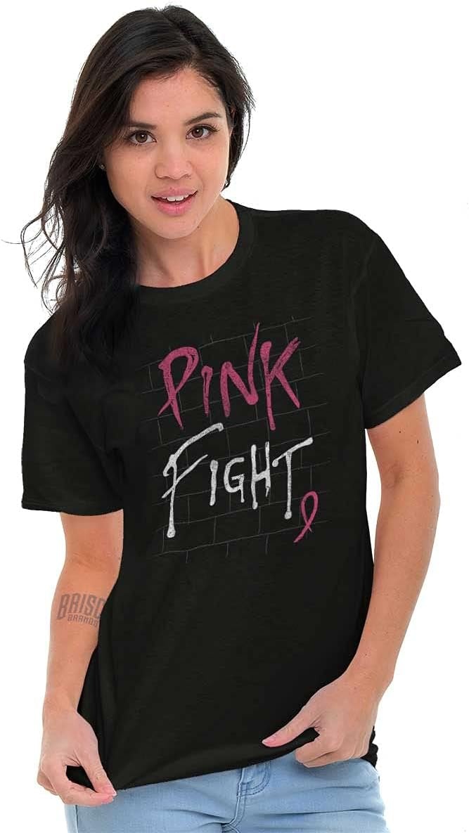 image:imagePink Fight Breast Cancer Awareness Womens Graphic T Shirt TeesBlack