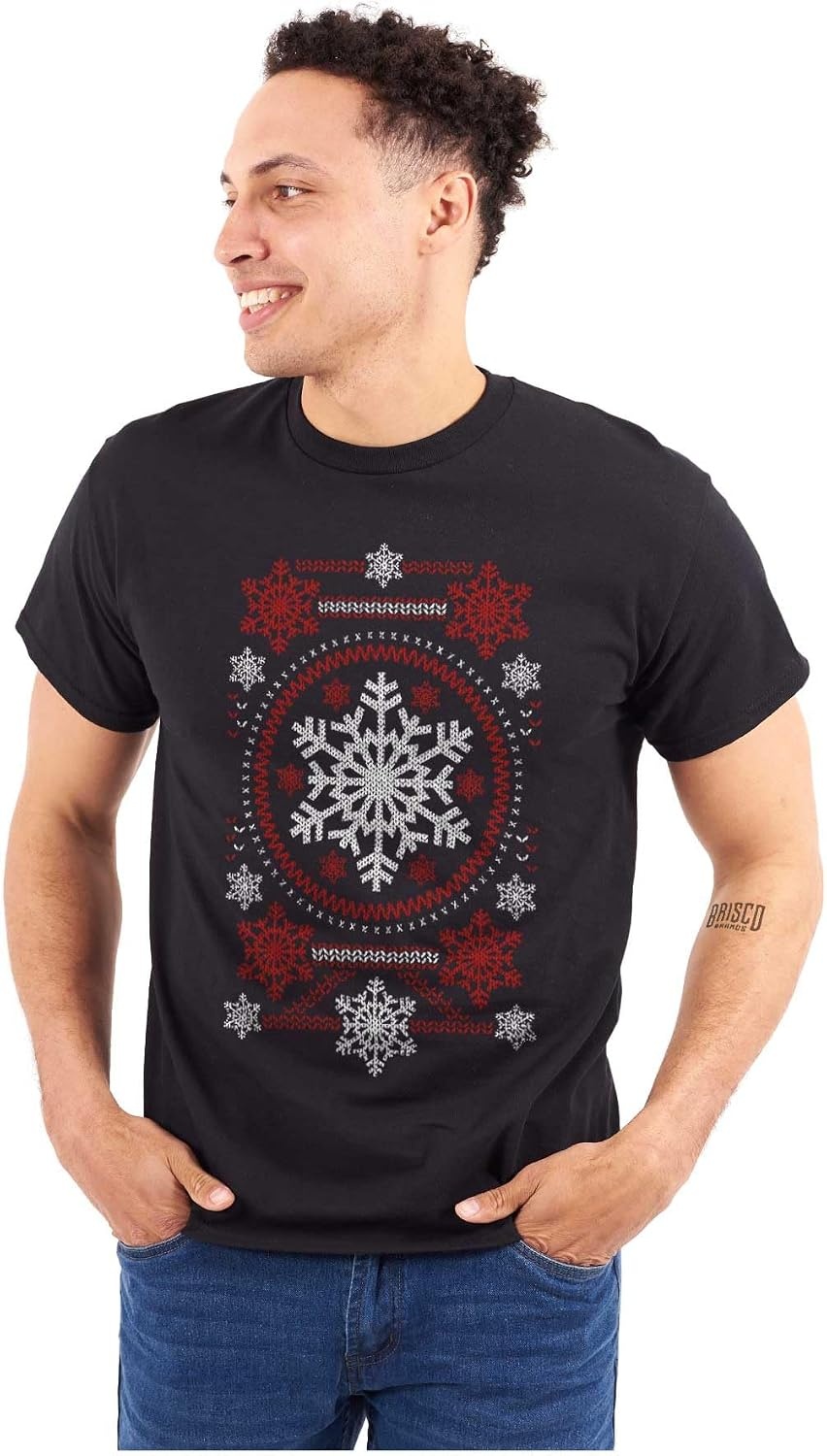 image:imageUgly Christmas Snowflake Pattern Graphic T Shirt Men or WomenBlack