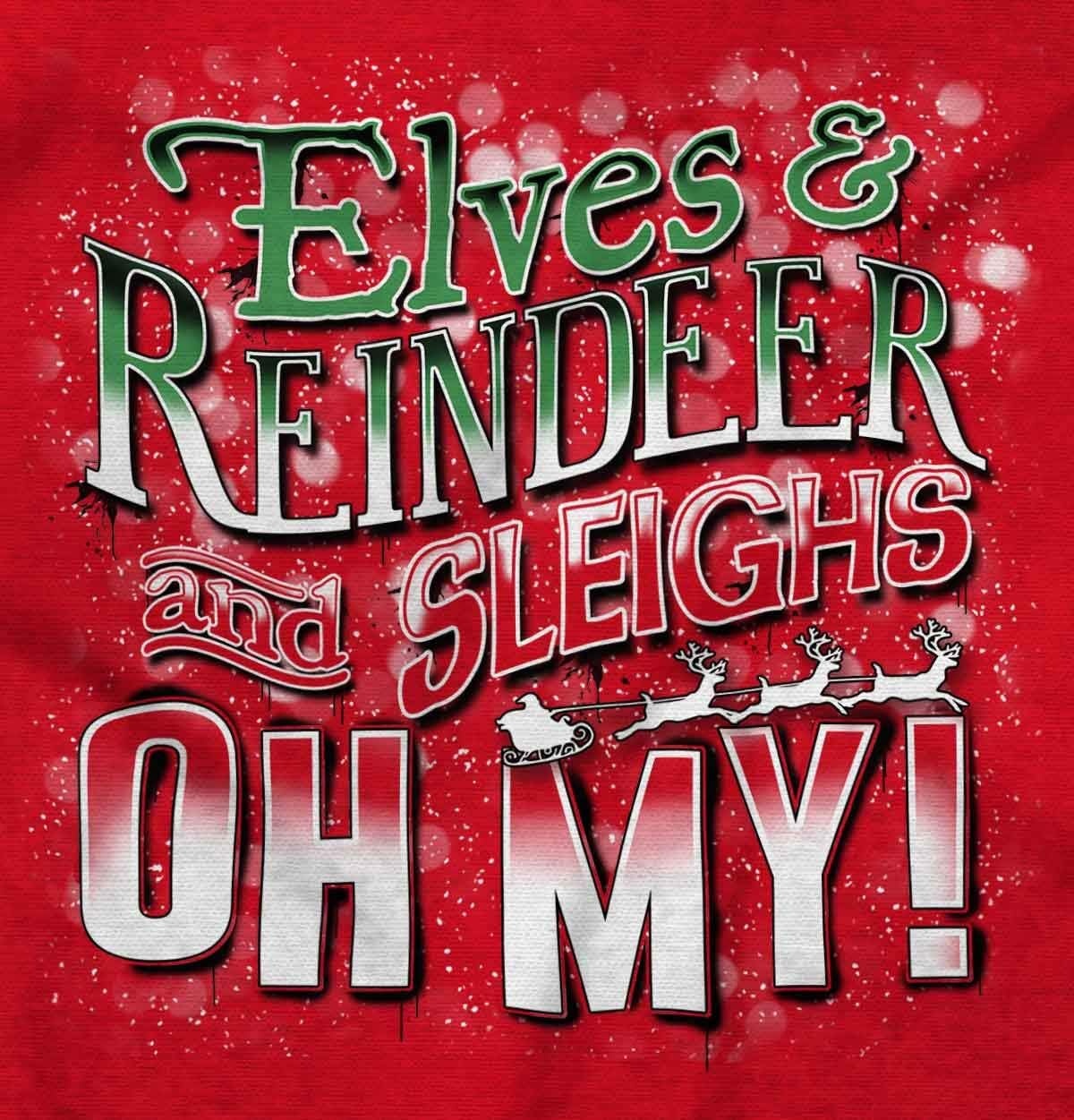 image:imageXmas Elves Reindeer Sleighs Oh My Long Sleeve Tshirt Men WomenRed