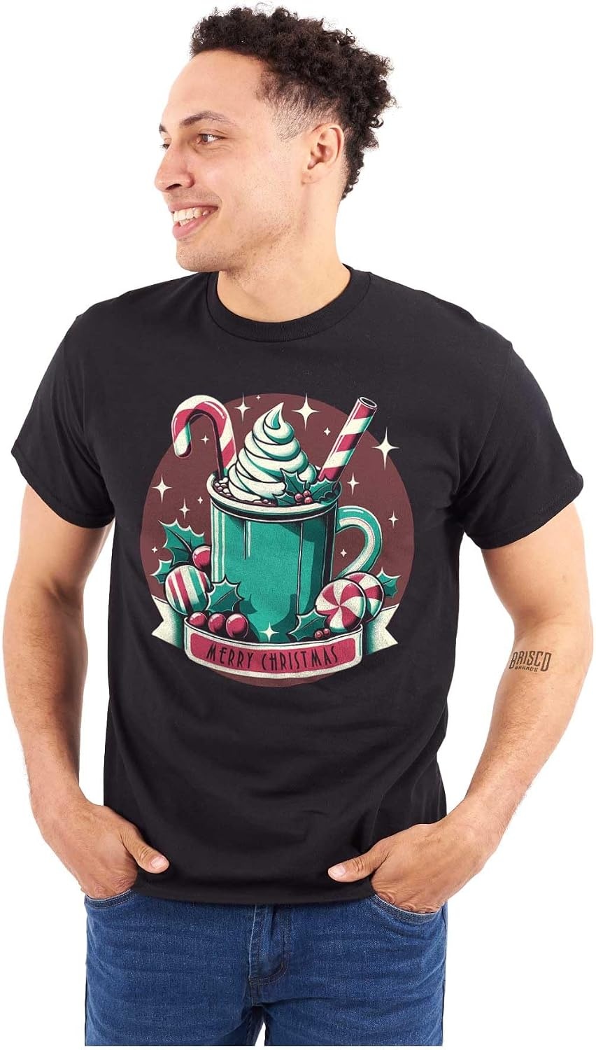 image:imageXmas Merry Christmas Hot Cocoa Mug Graphic T Shirt Men or WomenBlack