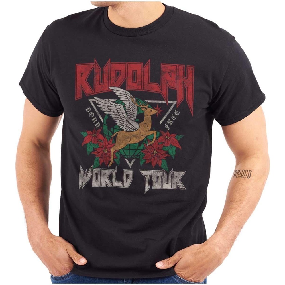 image:imageBrisco Brands Christmas Rudolph Xmas World Tour Graphic T Shirt Men or WomenBlack