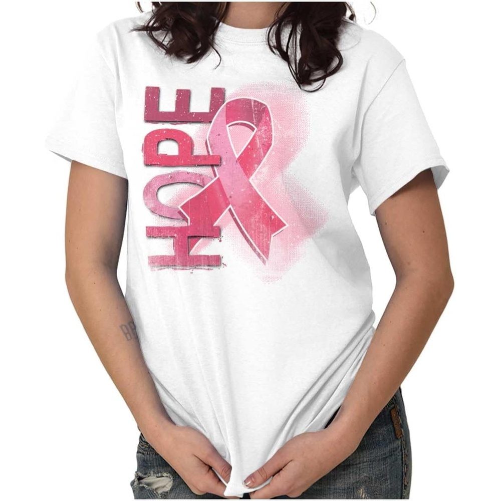 image:imageHope Breast Cancer Awareness Warrior Womens Graphic T Shirt TeesWhite