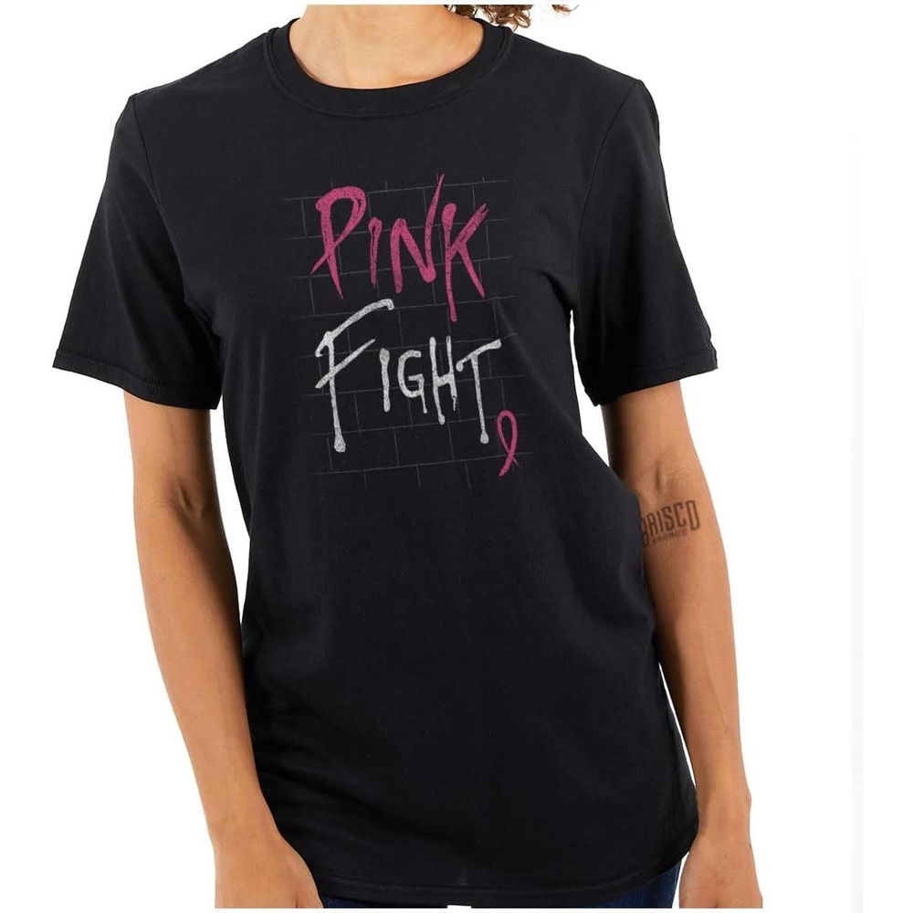 image:imagePink Fight Breast Cancer Awareness Womens Graphic T Shirt TeesBlack