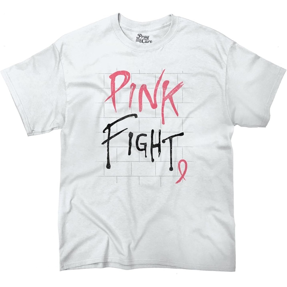 image:imagePink Fight Breast Cancer Awareness Womens Graphic T Shirt TeesWhite