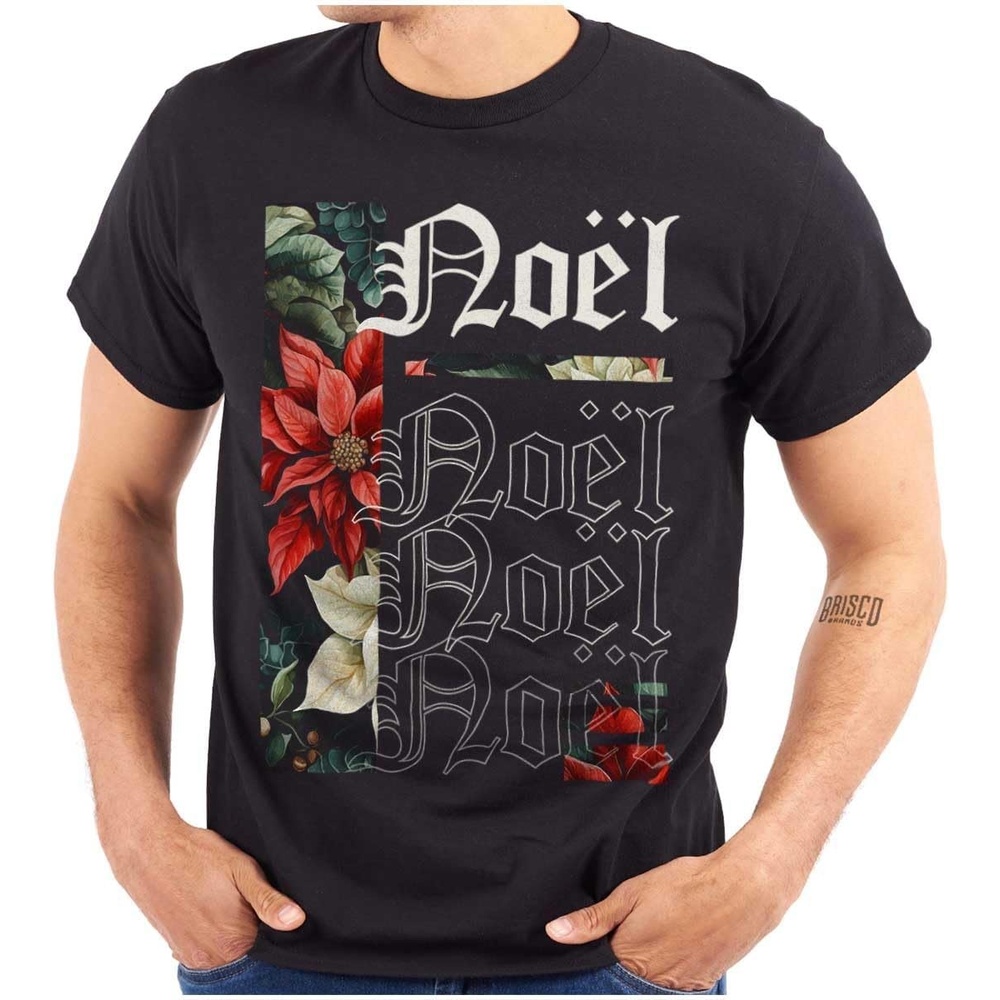 image:imagePoinsettia Christmas Flower Noel Graphic T Shirt Men or WomenBlack