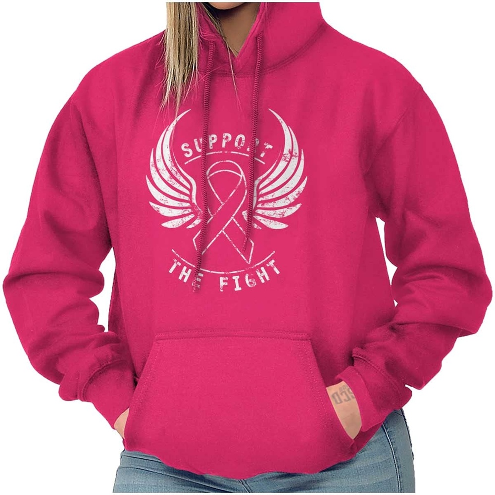 image:imageSupport The Fight Breast Cancer Pink Hoodie Sweatshirt Women