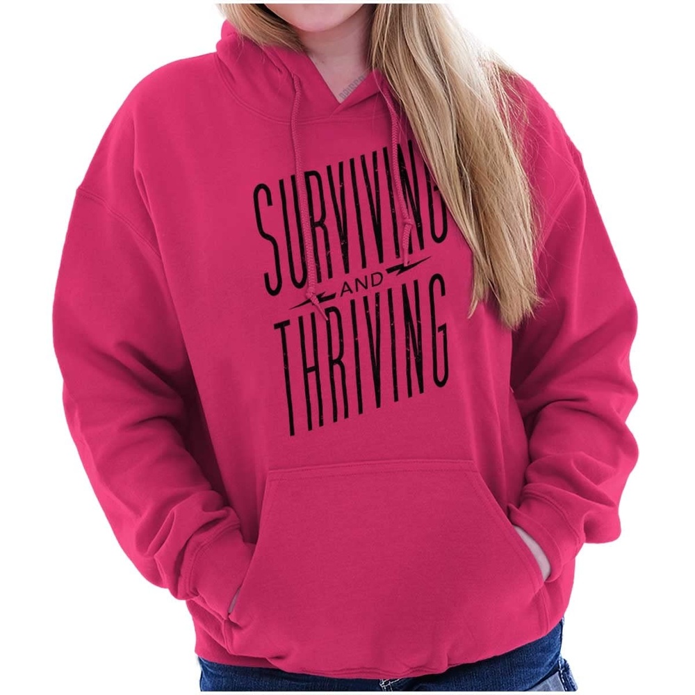 image:imageSurviving And Thriving Breast Cancer Hoodie Sweatshirt Women Heliconia