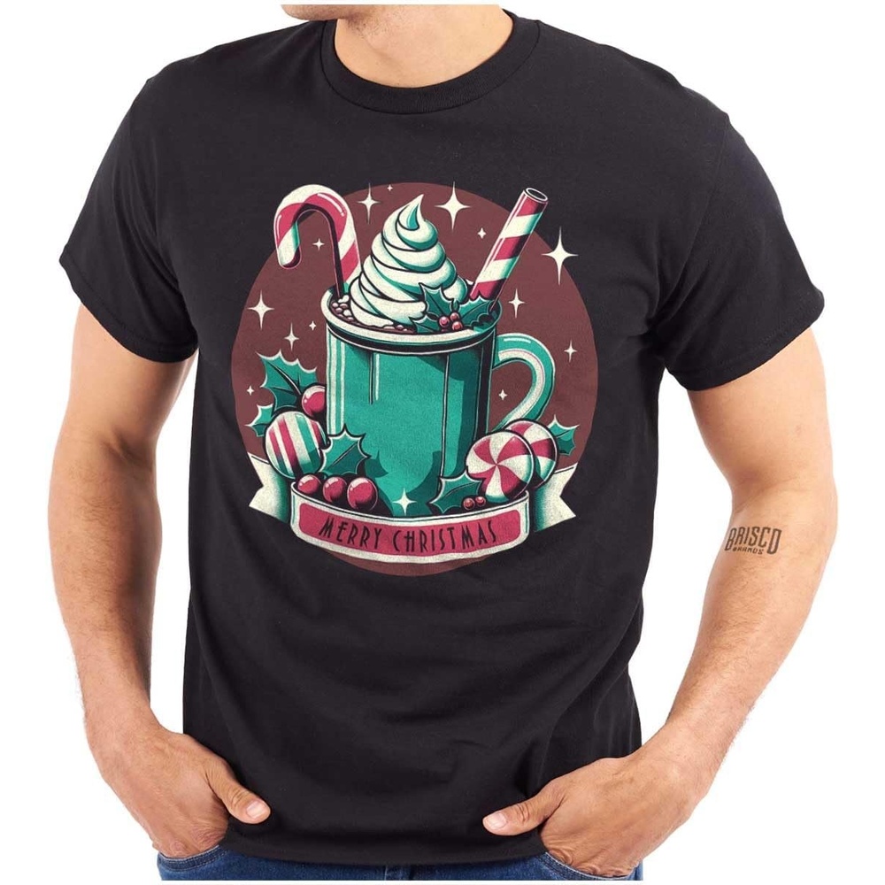 image:imageXmas Merry Christmas Hot Cocoa Mug Graphic T Shirt Men or WomenBlack