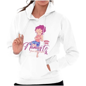 Betty Namaste For Breast Cancer Cure Hoodie Sweatshirt Women(White)