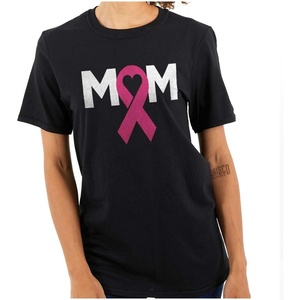 Breast Cancer Awareness Mom Fighter Womens Graphic T Shirt Tees(Black)