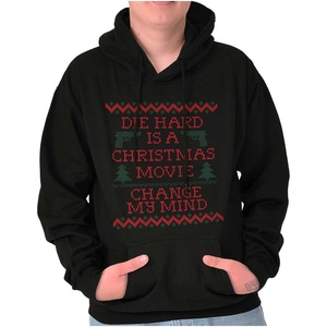Brisco Brands Christmas Movie Change My Mind Hoodie Sweatshirt Women Men(Black)