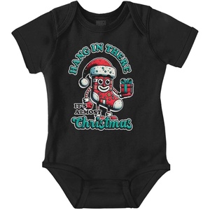 Brisco Brands Hang In There Its Almost Christmas Baby Romper Boys or Girls(Black)