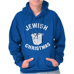 Brisco Brands Jewish Christmas Chinese Takeout Hoodie Sweatshirt Women Men(Royal)