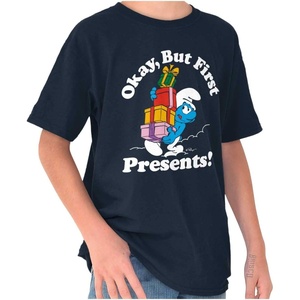 Brisco Brands Smurfs Cartoon Crewneck T Shirts Boy Girl(Navy)