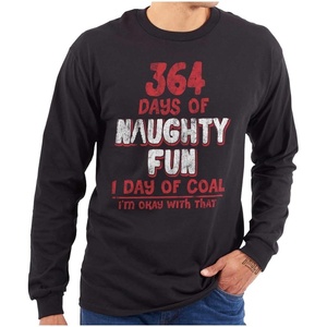 Christmas 364 Days Fun 1 Day of Coal Long Sleeve Tshirt Men Women(Black)