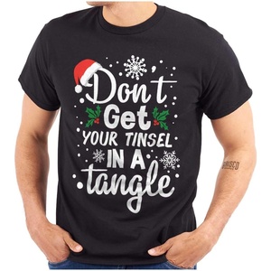 Don’t Get Your Tinsel in a Tangle Graphic T Shirt Men or Women(Black)