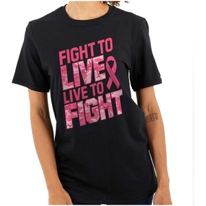 Fight to Live Breast Cancer Womens Graphic T Shirt Tees(Black)