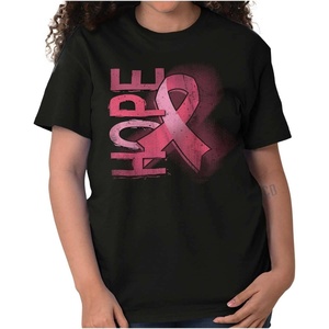 Hope Breast Cancer Awareness Warrior Womens Graphic T Shirt Tees(Black)