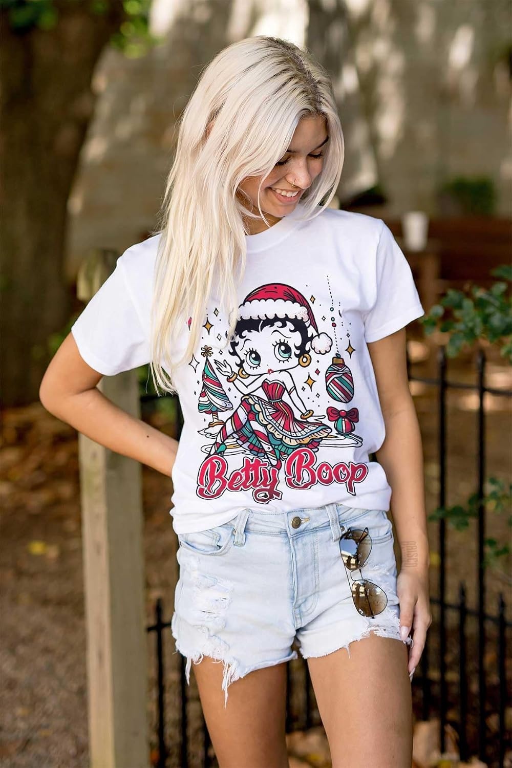 image:imageBetty Boop Christmas Ms Santa Claus Womens Graphic T Shirt TeesWhite