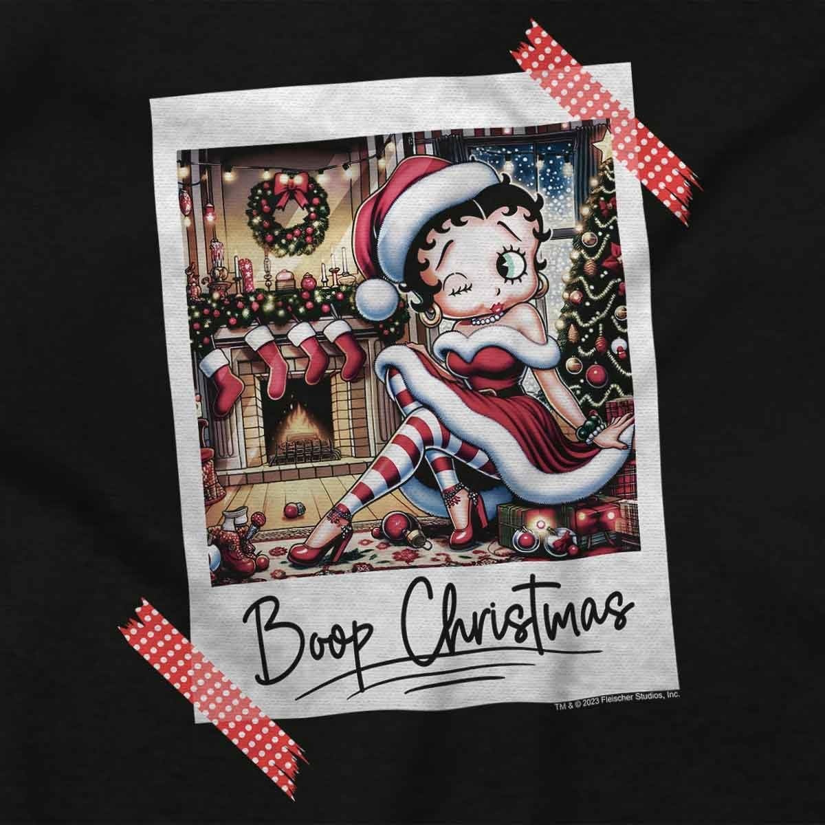image:imageBetty Boop Christmas Santa Photo Women Crewneck SweatshirtBlack