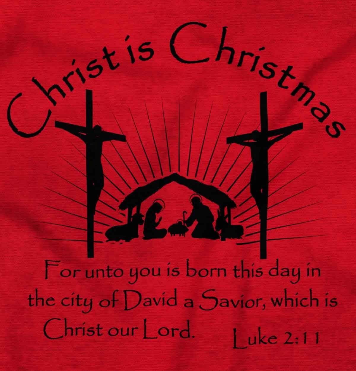 image:imageBrisco Brands Christ is Christmas Christian Sweatshirt for Men or WomenRed