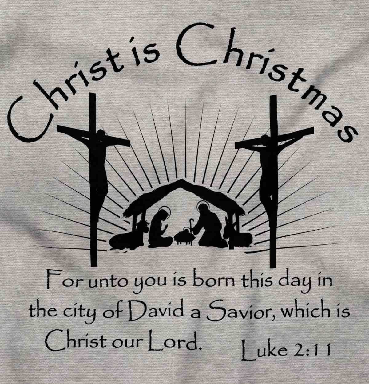 image:imageBrisco Brands Christ is Christmas Christian Sweatshirt for Men or WomenSport Grey