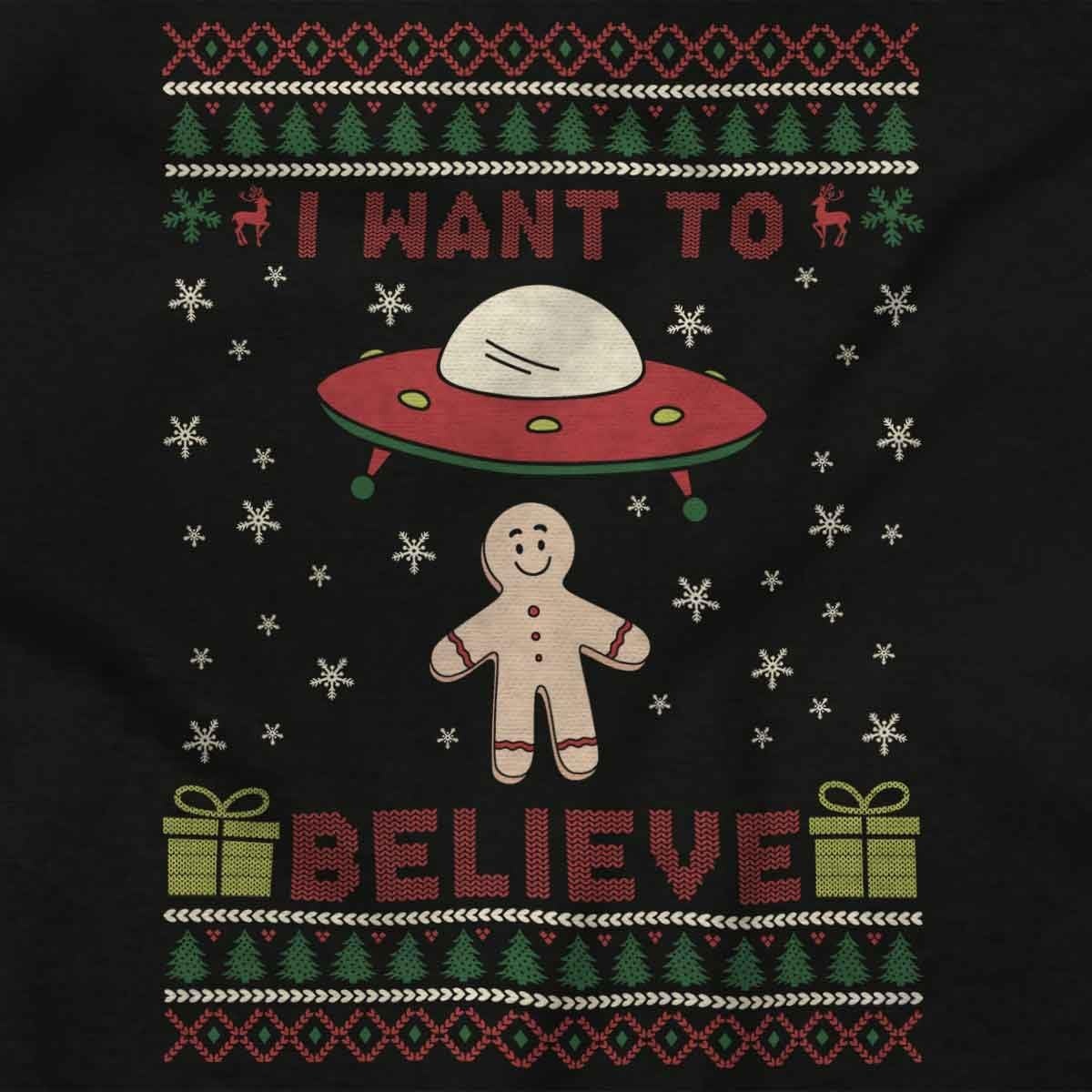 image:imageBrisco Brands Christmas Gingerbread UFO Pattern Baby Romper Boys or GirlsBlack