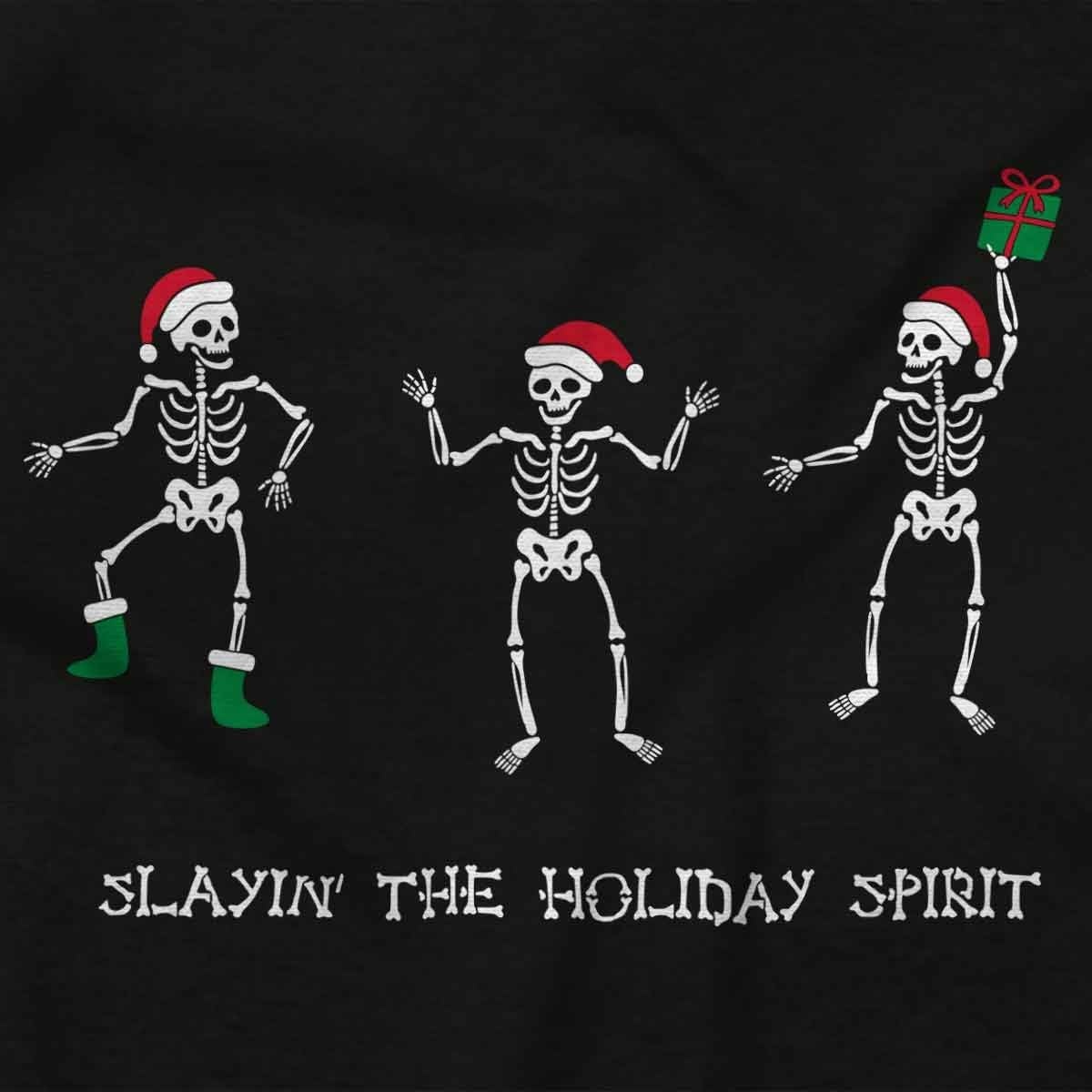 image:imageBrisco Brands Christmas Skeletons Holiday Spirit Sweatshirt for Men or WomenBlack