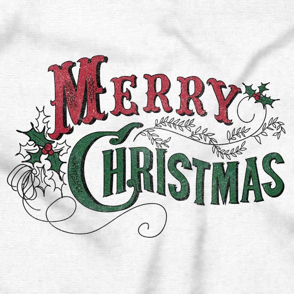 image:imageBrisco Brands Classic Merry Christmas Mistletoe Sweatshirt for Men or WomenWhite