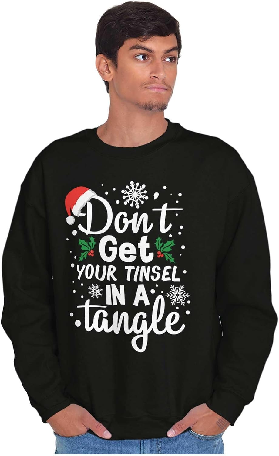 image:imageBrisco Brands Dont Get Your Tinsel in a Tangle Sweatshirt for Men or WomenBlack