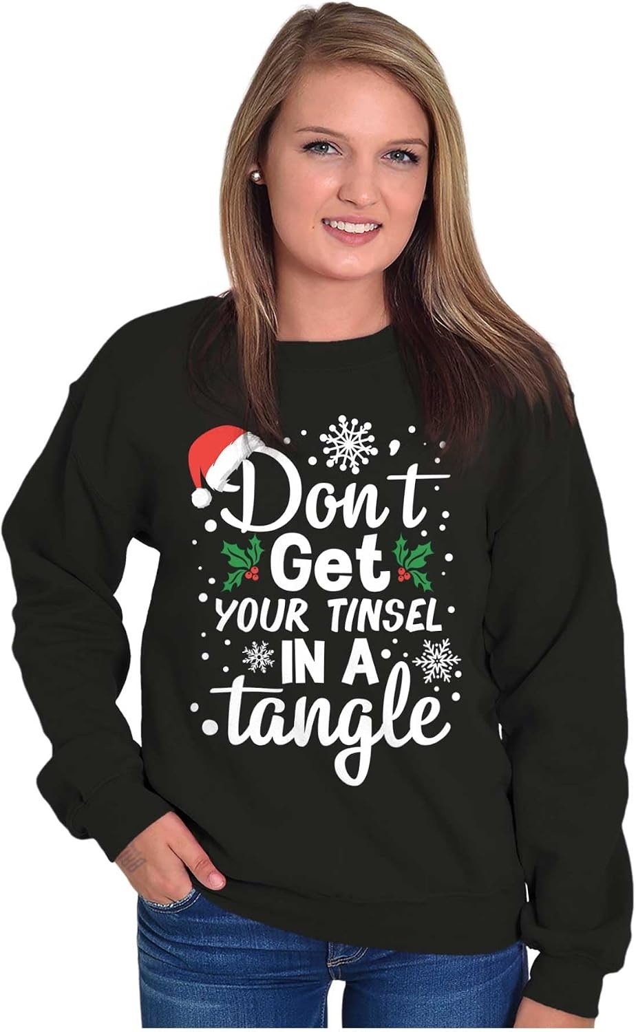 image:imageBrisco Brands Dont Get Your Tinsel in a Tangle Sweatshirt for Men or WomenBlack
