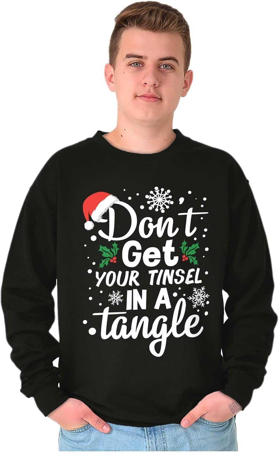 image:imageBrisco Brands Dont Get Your Tinsel in a Tangle Sweatshirt for Men or WomenBlack