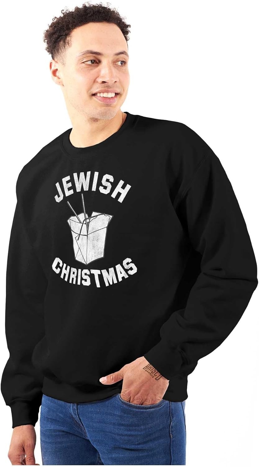 image:imageBrisco Brands Jewish Christmas Chinese Takeout Sweatshirt for Men or WomenBlack