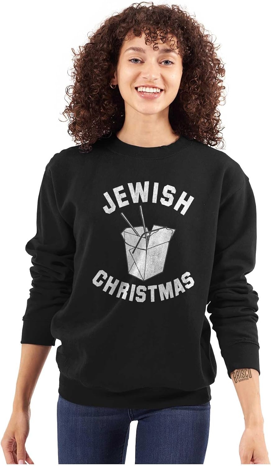 image:imageBrisco Brands Jewish Christmas Chinese Takeout Sweatshirt for Men or WomenBlack