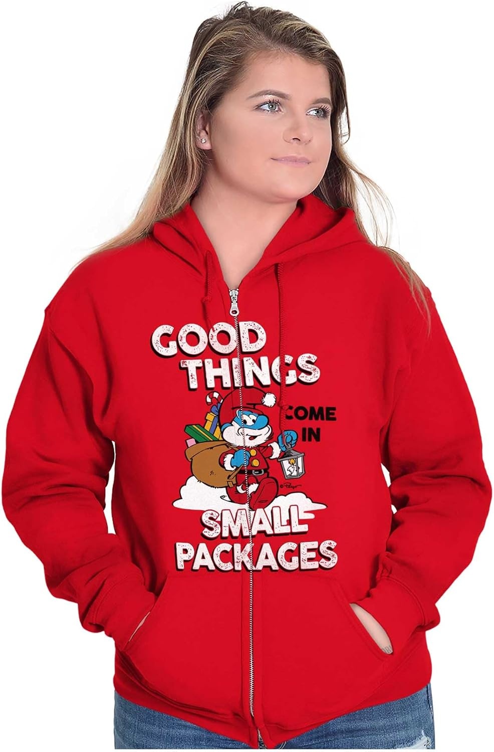 image:imageBrisco Brands Santa Papa Smurf Zip Up Hoodie Mens Womens