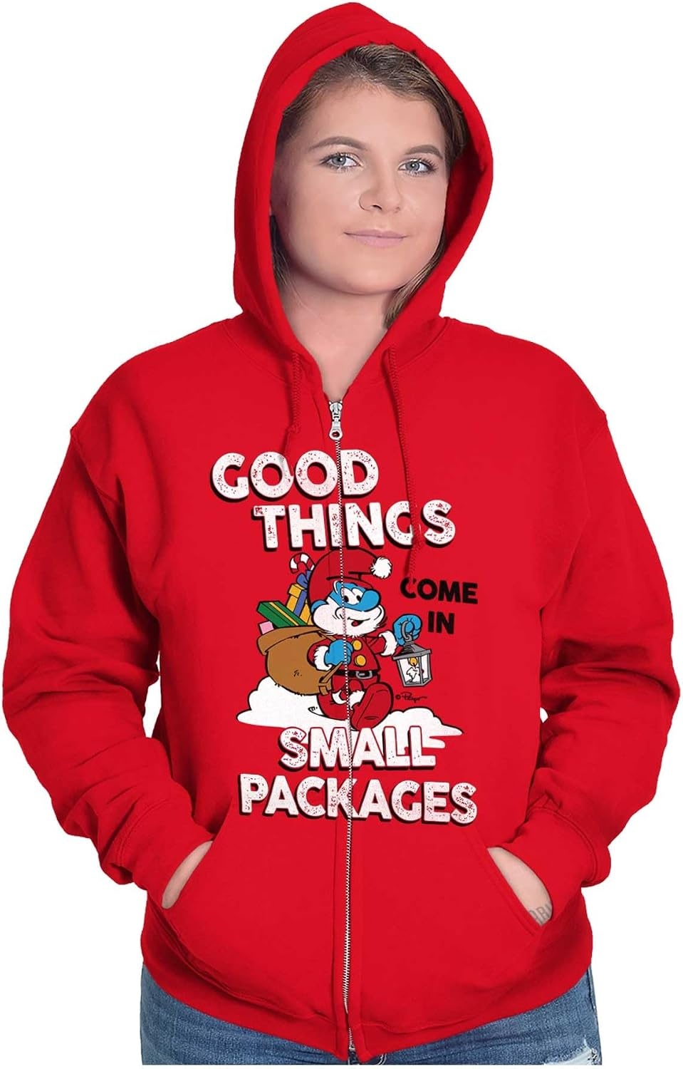 image:imageBrisco Brands Santa Papa Smurf Zip Up Hoodie Mens Womens
