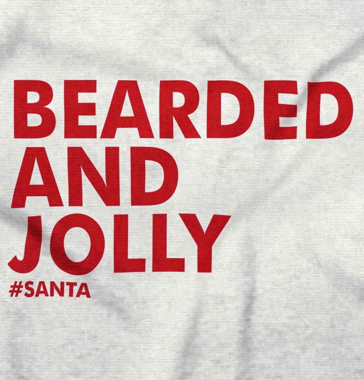 image:imageBrisco Brands Xmas Bearded and Jolly Hashtag Santa Mens Long Sleeve Tee T ShirtWhite