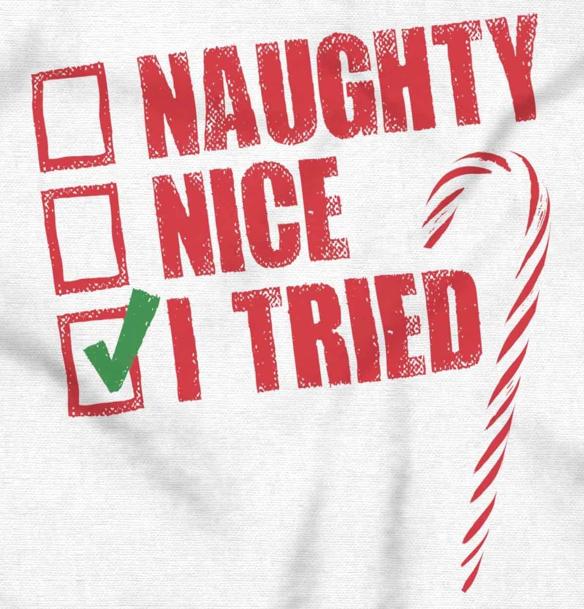 image:imageBrisco Brands Xmas Checklist Naughty Nice Tried Long Sleeve Tshirt Men WomenI Tried