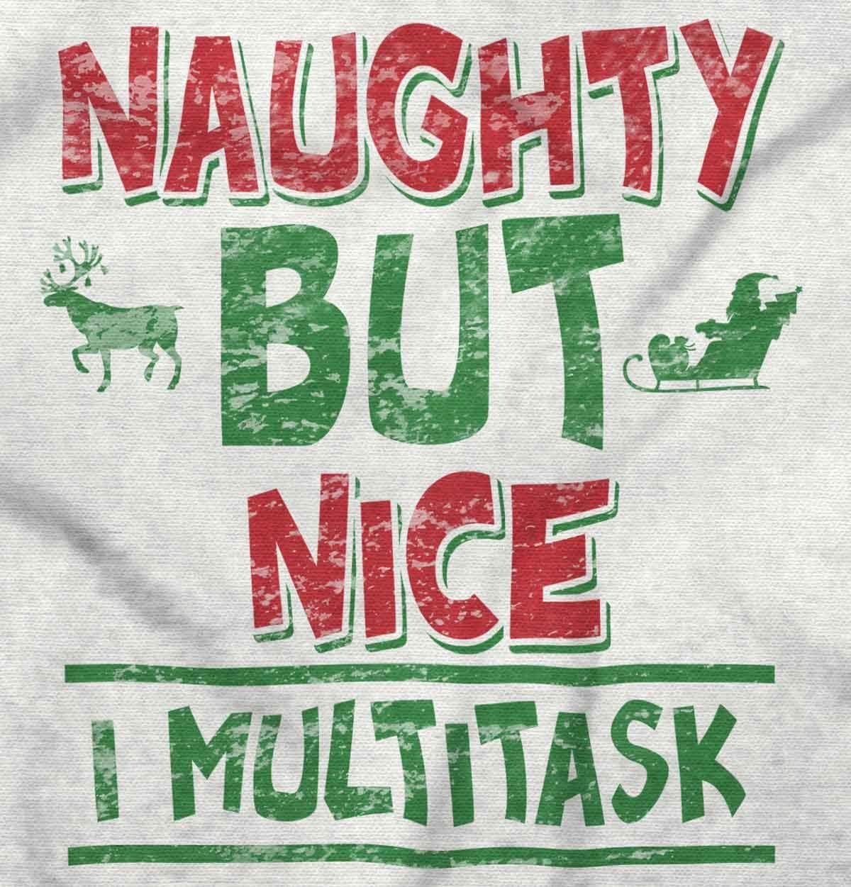 image:imageBrisco Brands Xmas Checklist Naughty Nice Tried Long Sleeve Tshirt Men WomenNaught But Nice I Multitask