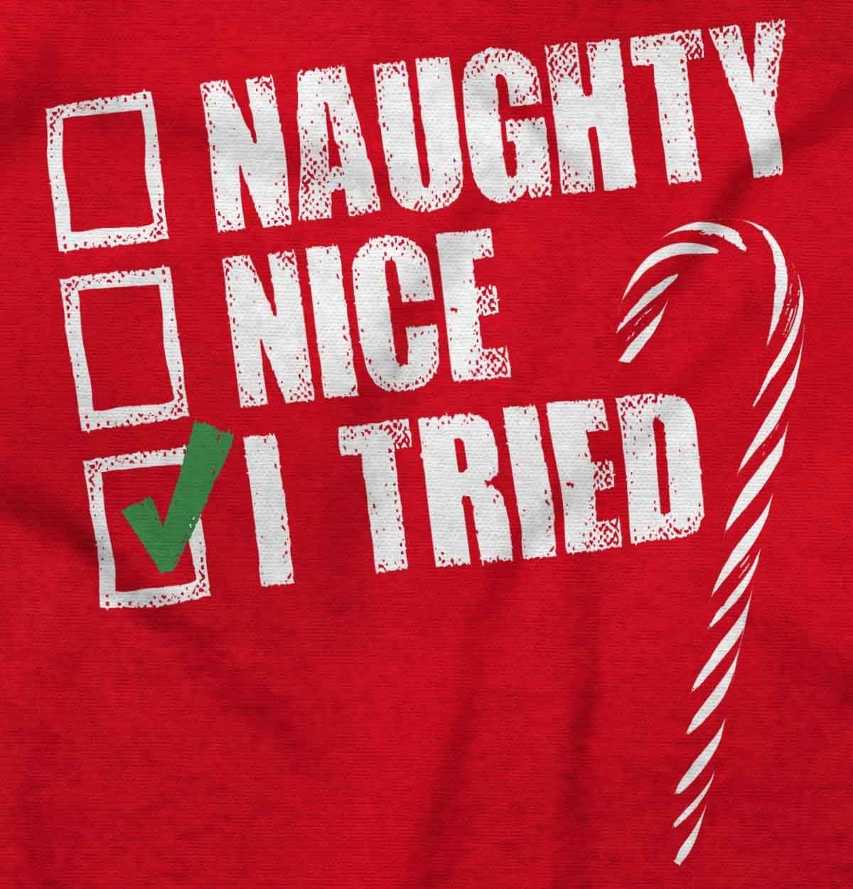 image:imageBrisco Brands Xmas Checklist Naughty Nice Tried Long Sleeve Tshirt Men WomenNaught Or Nice