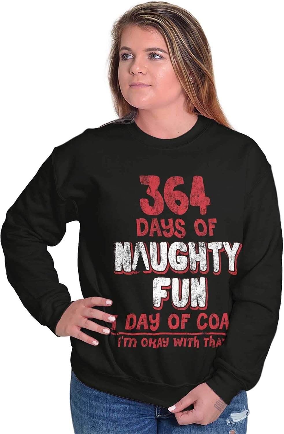 image:imageBrisco Brands Xmas Checklist Naughty Nice Tried Sweatshirt for Men or Women1 Day of Coal