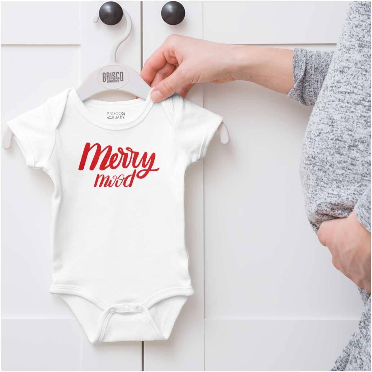 image:imageBrisco Brands Xmas Classic Christmas Merry Mood Baby Romper Boys or GirlsWhite