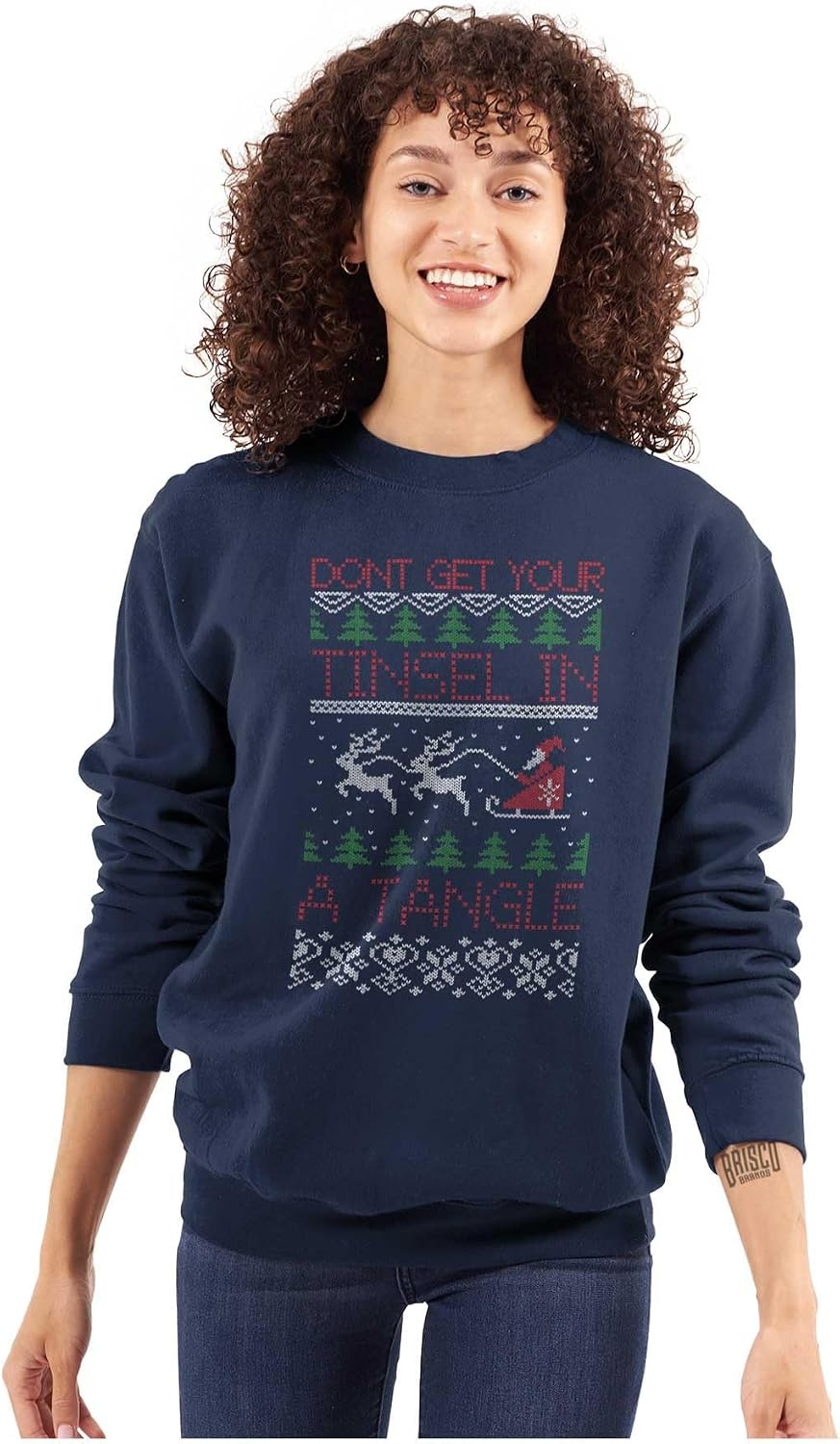 image:imageBrisco Brands Xmas Dont Get Tinsel in a Tangle Sweatshirt for Men or WomenNavy