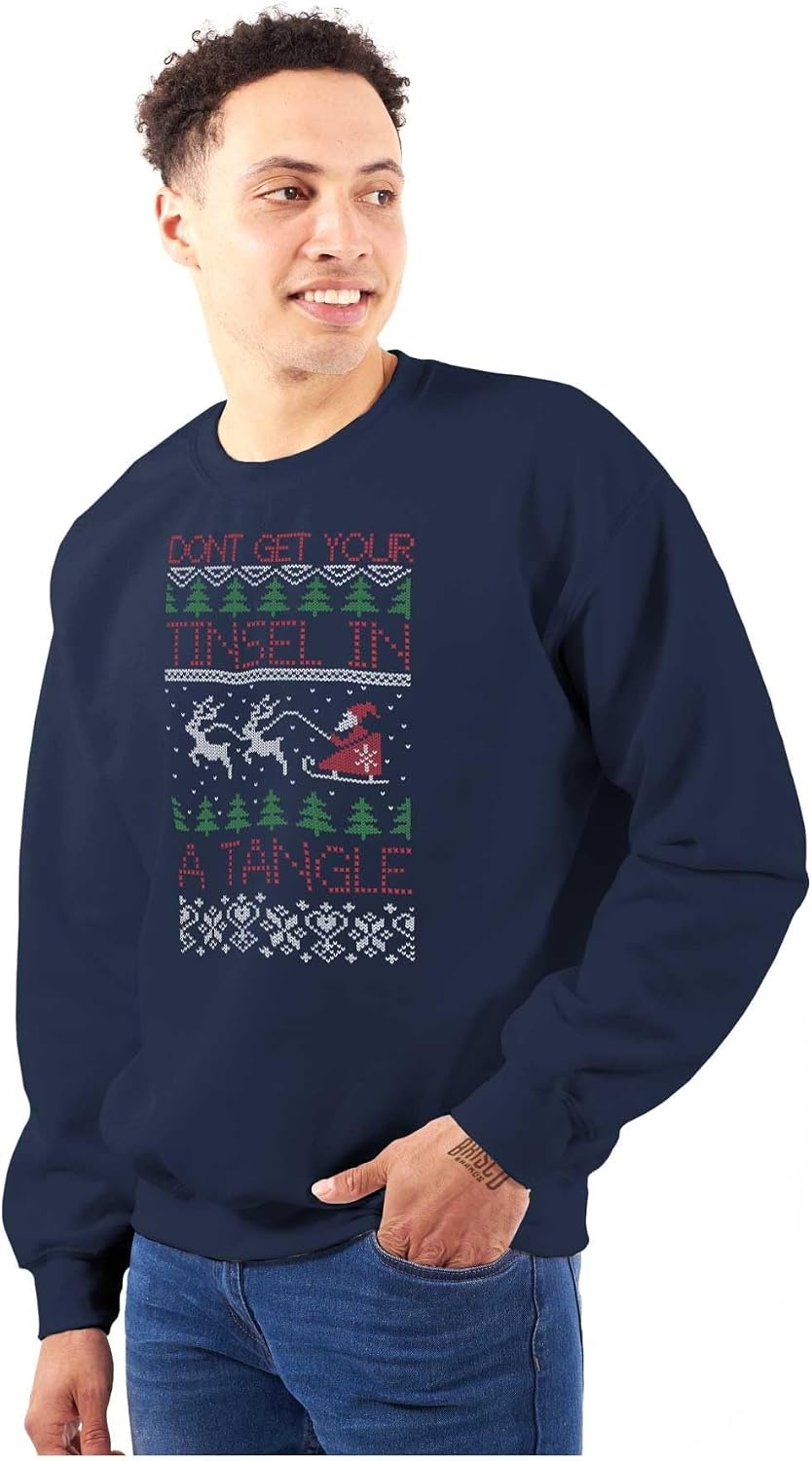 image:imageBrisco Brands Xmas Dont Get Tinsel in a Tangle Sweatshirt for Men or WomenNavy