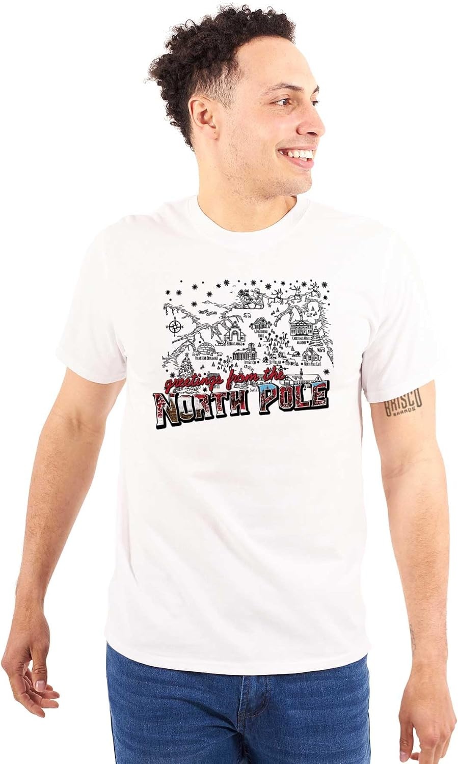 image:imageChristmas Greetings from North Pole Graphic T Shirt Men or WomenWhite