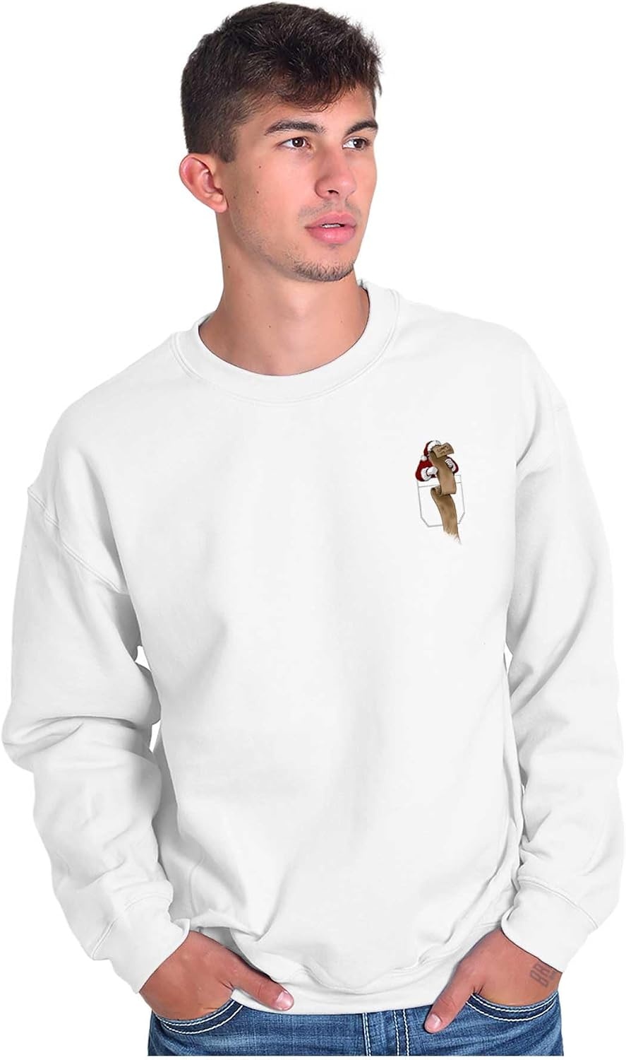 image:imageChristmas Santas Checklist Pocket Sweatshirt for Men or WomenWhite