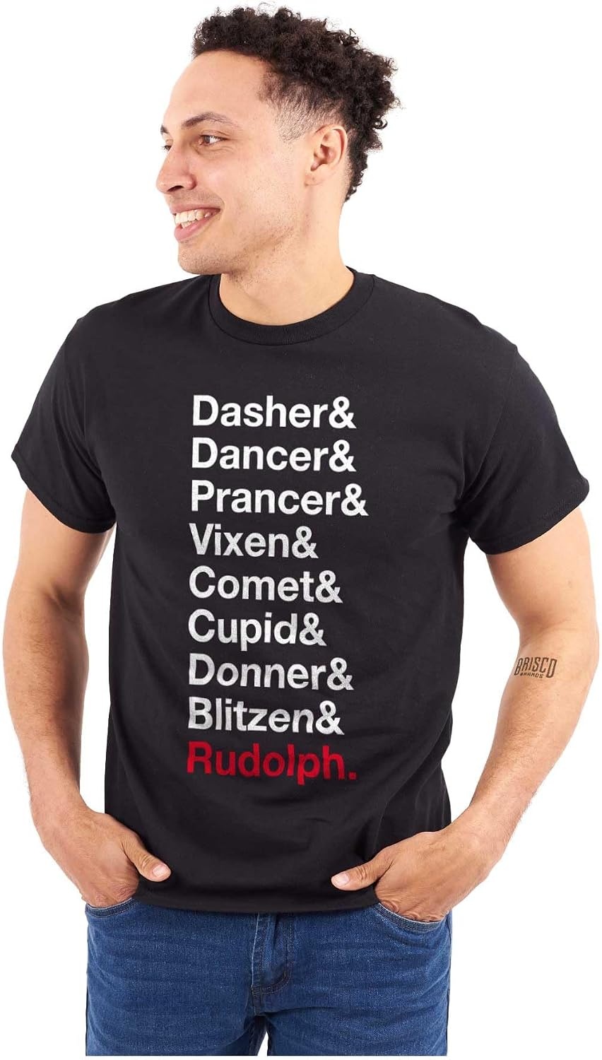image:imageChristmas Santas Reindeer List Graphic T Shirt Men or WomenBlack